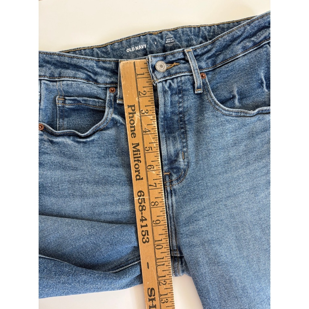 Old Navy Womens Jeans 2 Blue Sky-Hi Wide Leg Distressed Y2K Baggy Loose Stretchy - Picture 11 of 14